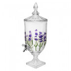 Suqueira com Pé e Tampa Lavanda Hand Painting 4,5L Cristal - Lyor