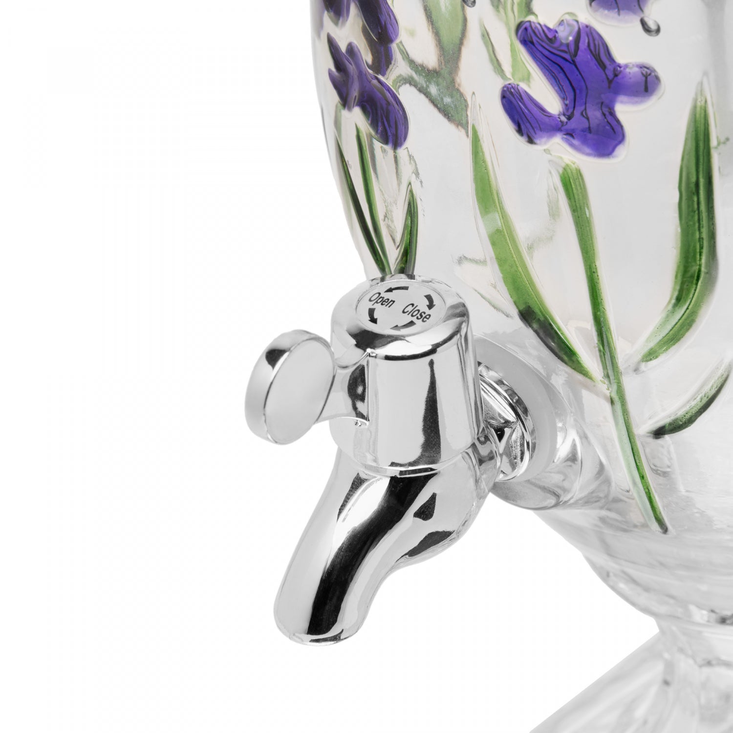 Suqueira com Pé e Tampa Lavanda Hand Painting 4,5L Cristal - Lyor