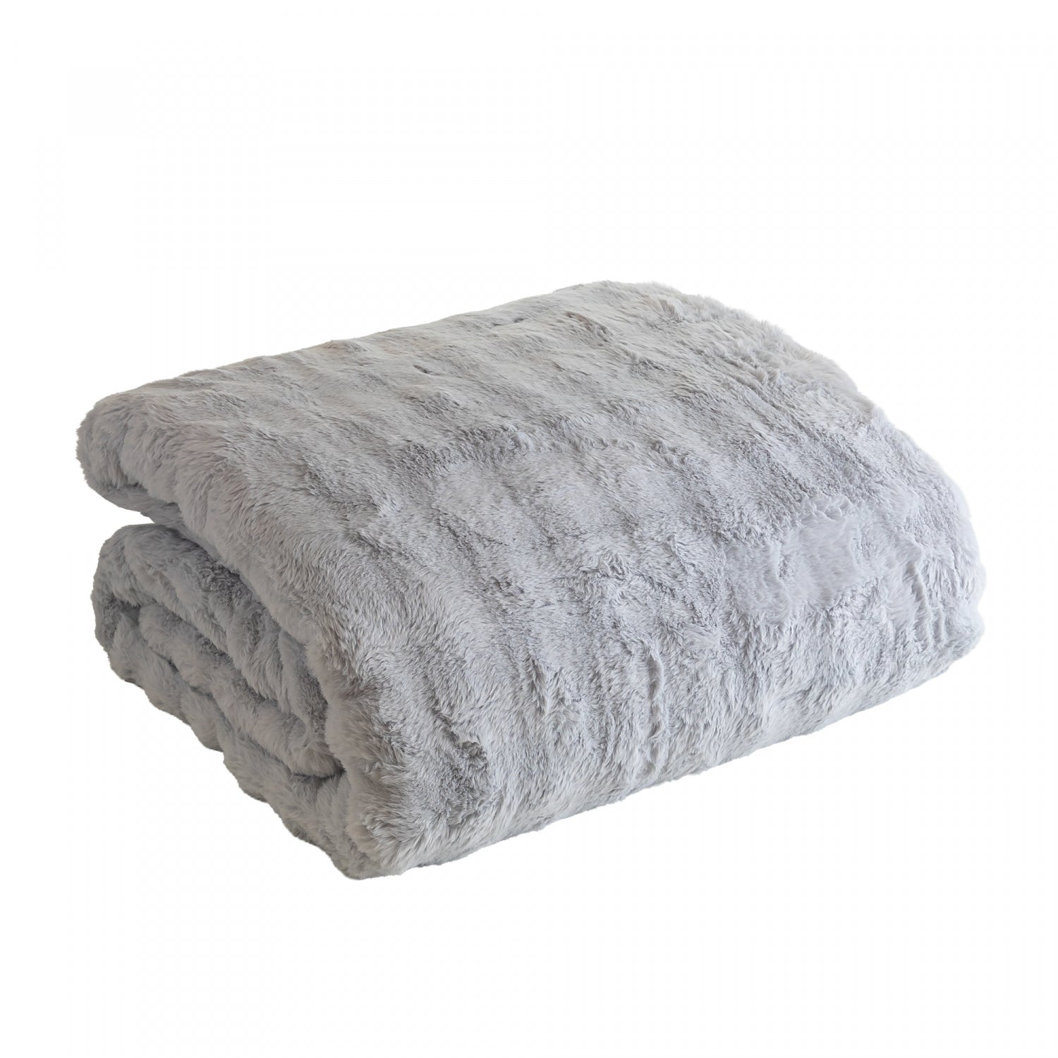 Edredom Lush King Efeito Pele de Coelho Cinza Microfibra - Lyor