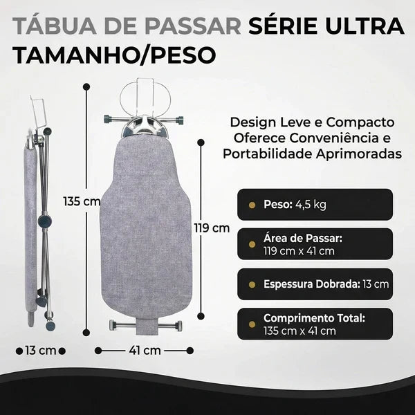 Tábua de Passar Roupas 360° Completa e Ajustável